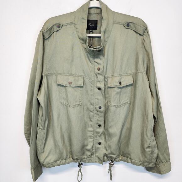 Rails Barn Military Field Chore Jacket Womens XXL Sage Drawstring Hem Tensel - Picture 1 of 12